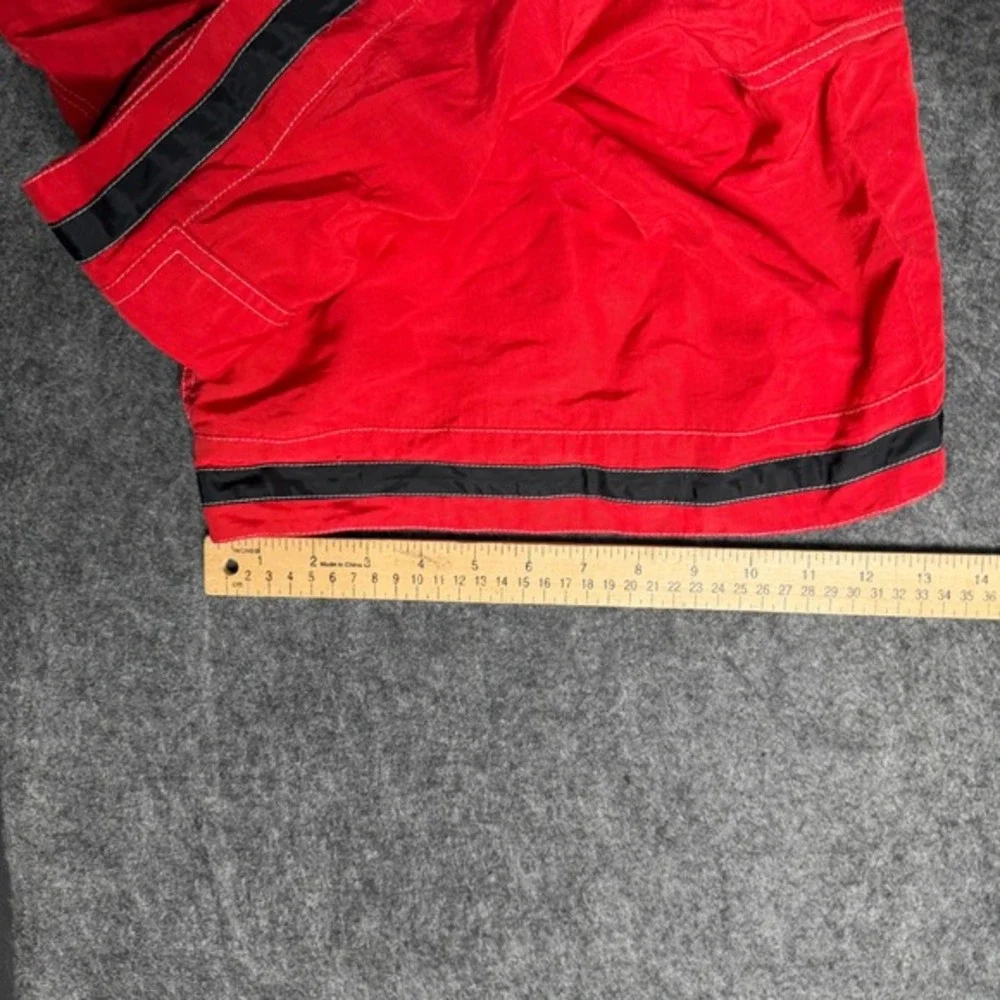 Starter Mens Red Nylon Swim Trunks Cargo‎ Pocket Mesh Lined XL 0115
